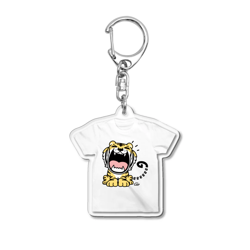 イラスト MONYAAT のトラがガーーーーーーッ*Tシャツ型 Acrylic Key Chain