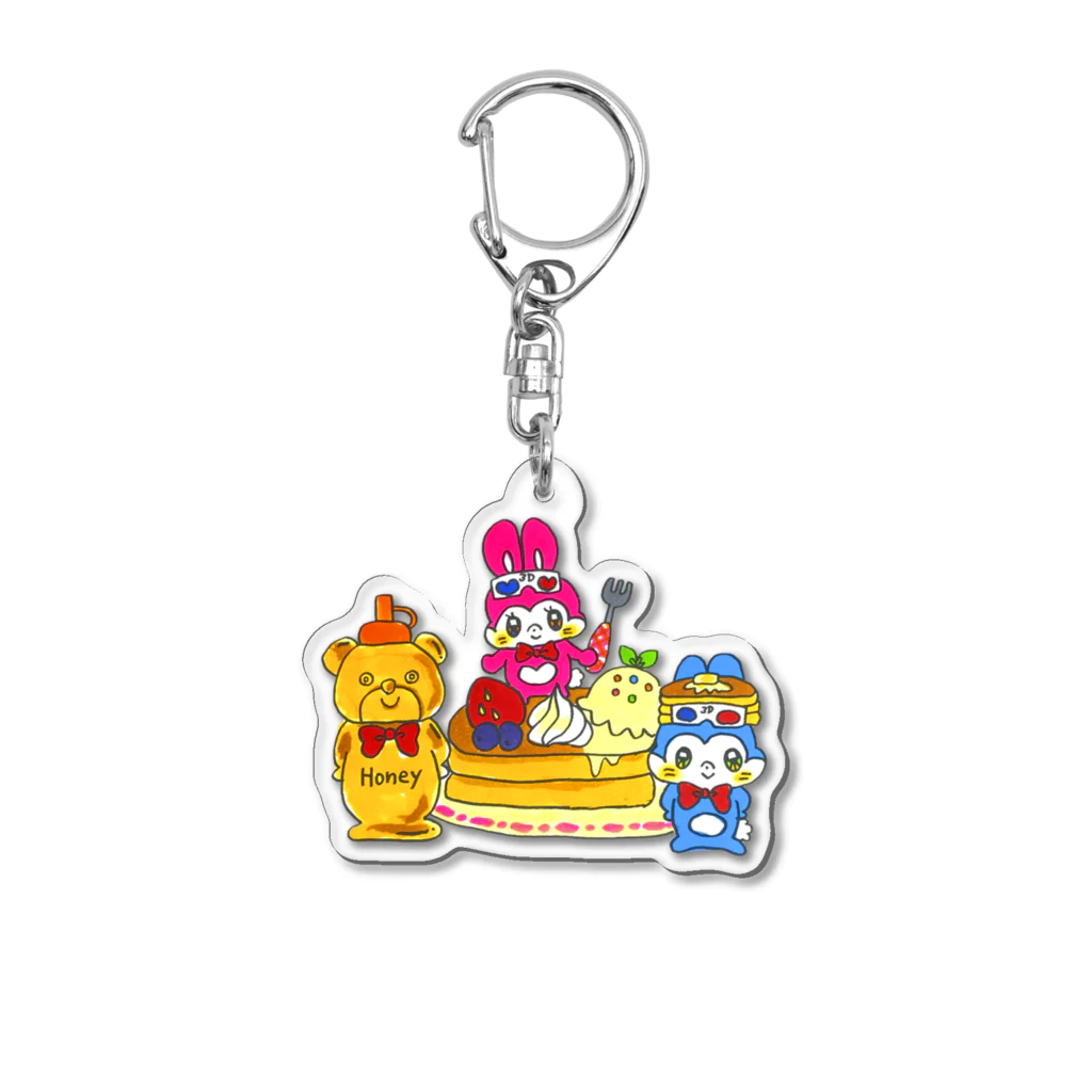 3Dメガネうさぎ サン&デイのハッピーを届けるサン&デイ Acrylic Key Chain