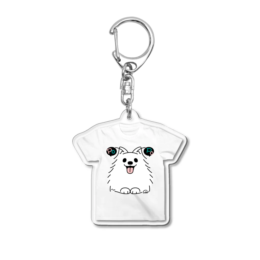 イラスト MONYAAT のポメラニアンっ！*ak*Tシャツ型 Acrylic Key Chain