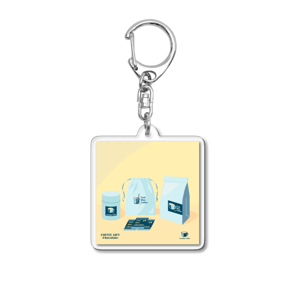 Teal Blue CoffeeのCOFFEE GIFT -Chocolate- YELLOW Ver. Acrylic Key Chain