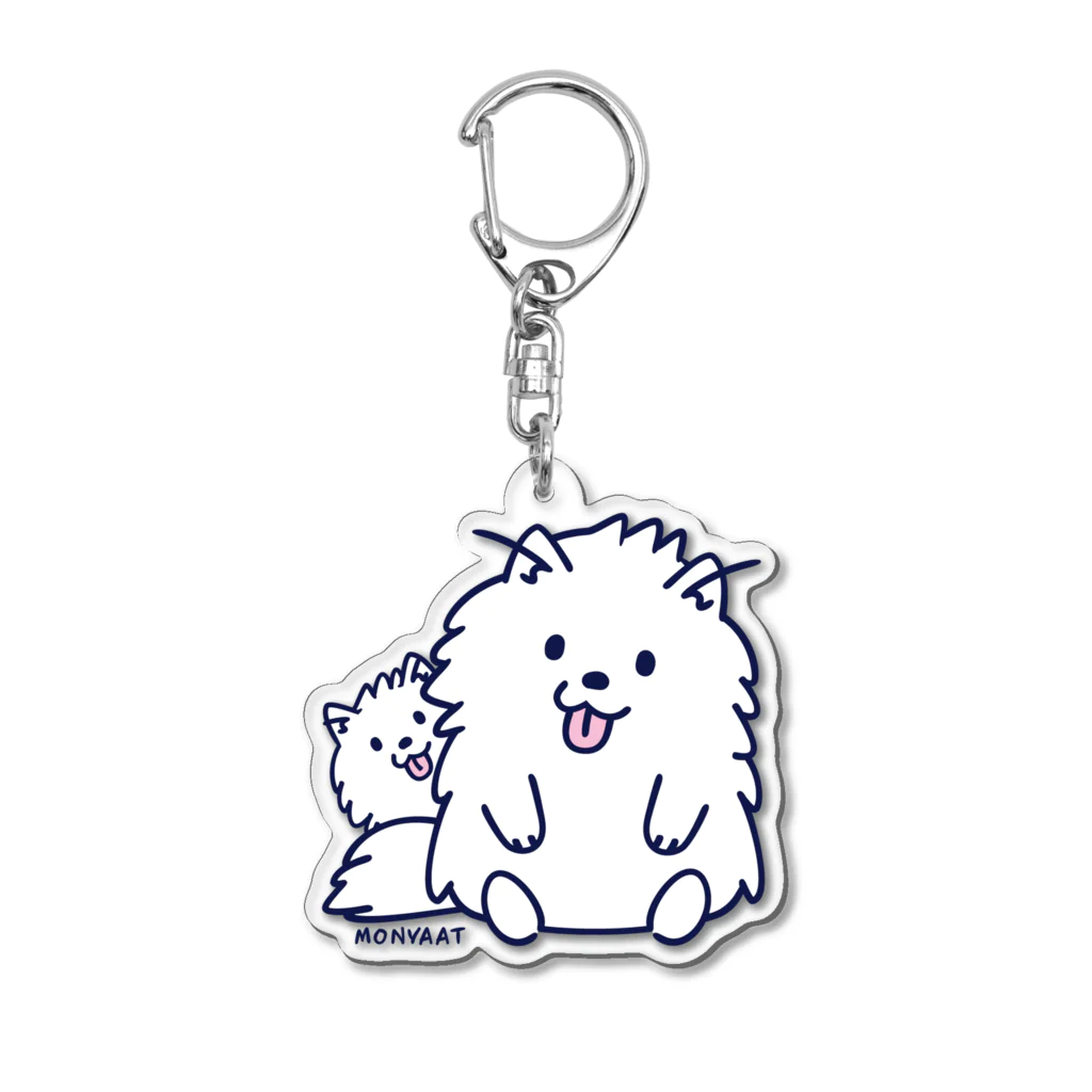 イラスト MONYAAT のらんらんポメラニアン*イラスト型 Acrylic Key Chain