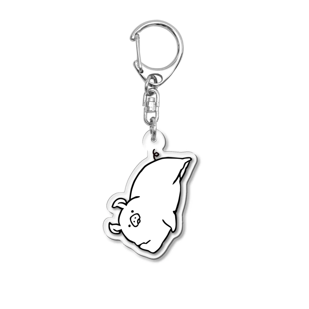 前髪ぱっつん◆SUZURI店の何にもしない豚 Acrylic Key Chain