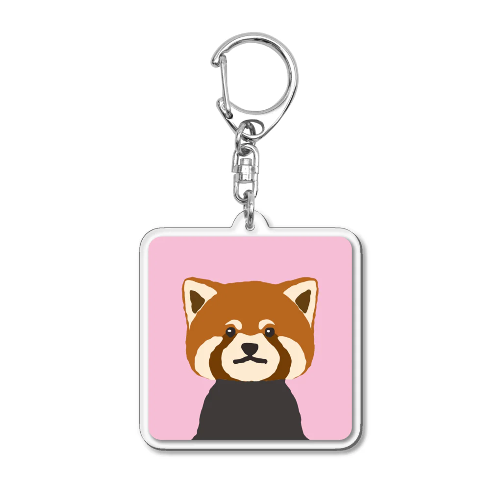 Atelier Zakiのゆるレッサーパンダ【しかく】 Acrylic Key Chain