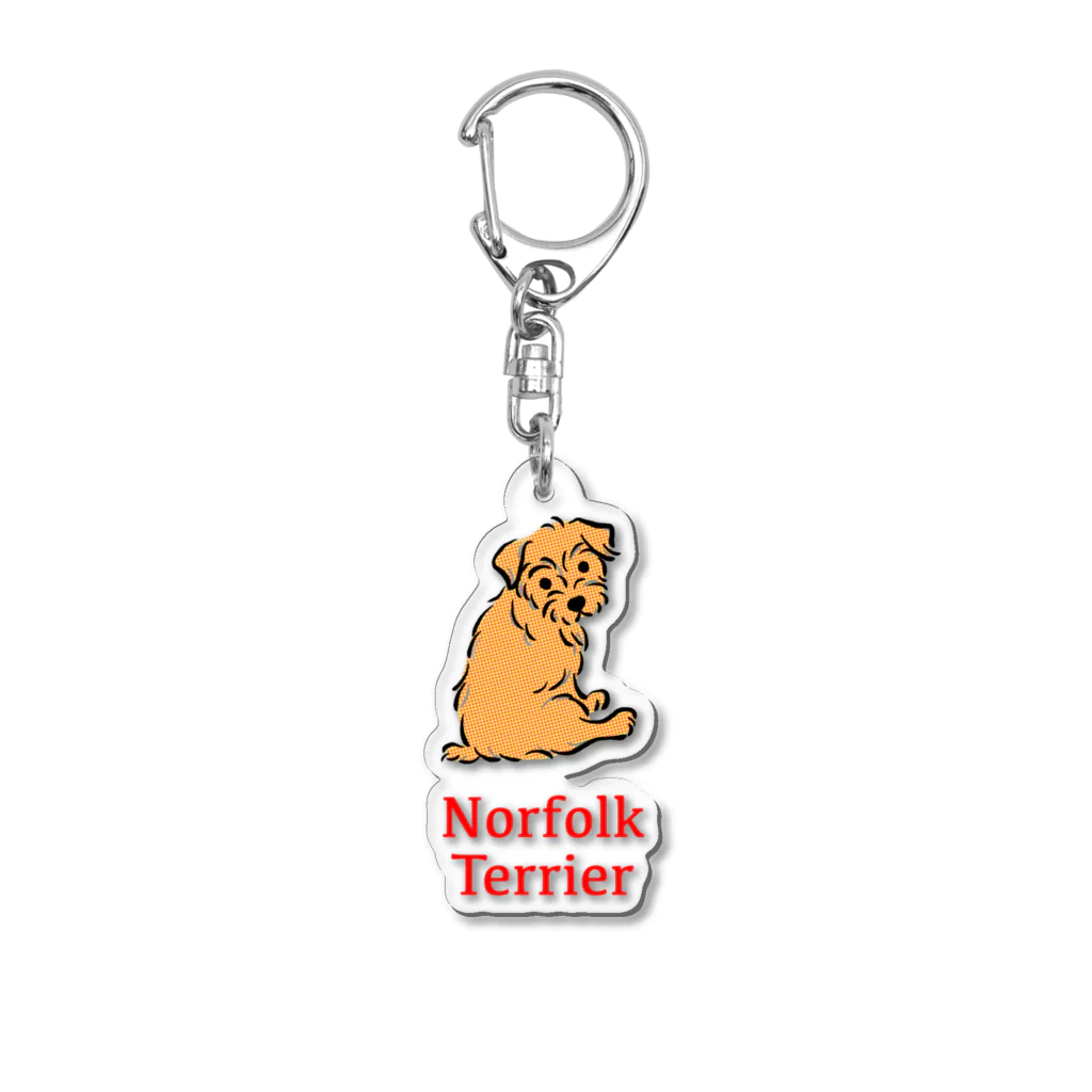 TOMOS-dogのふりむき犬ドット Acrylic Key Chain