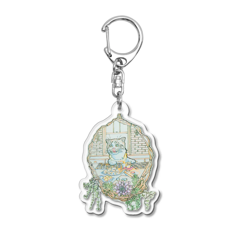 siyouのつまみ食いねこのキーホルダー Acrylic Key Chain