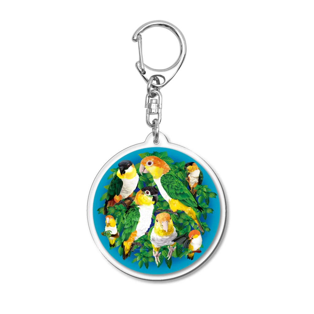 piyopiyobrandのシロハラインコたち Acrylic Key Chain