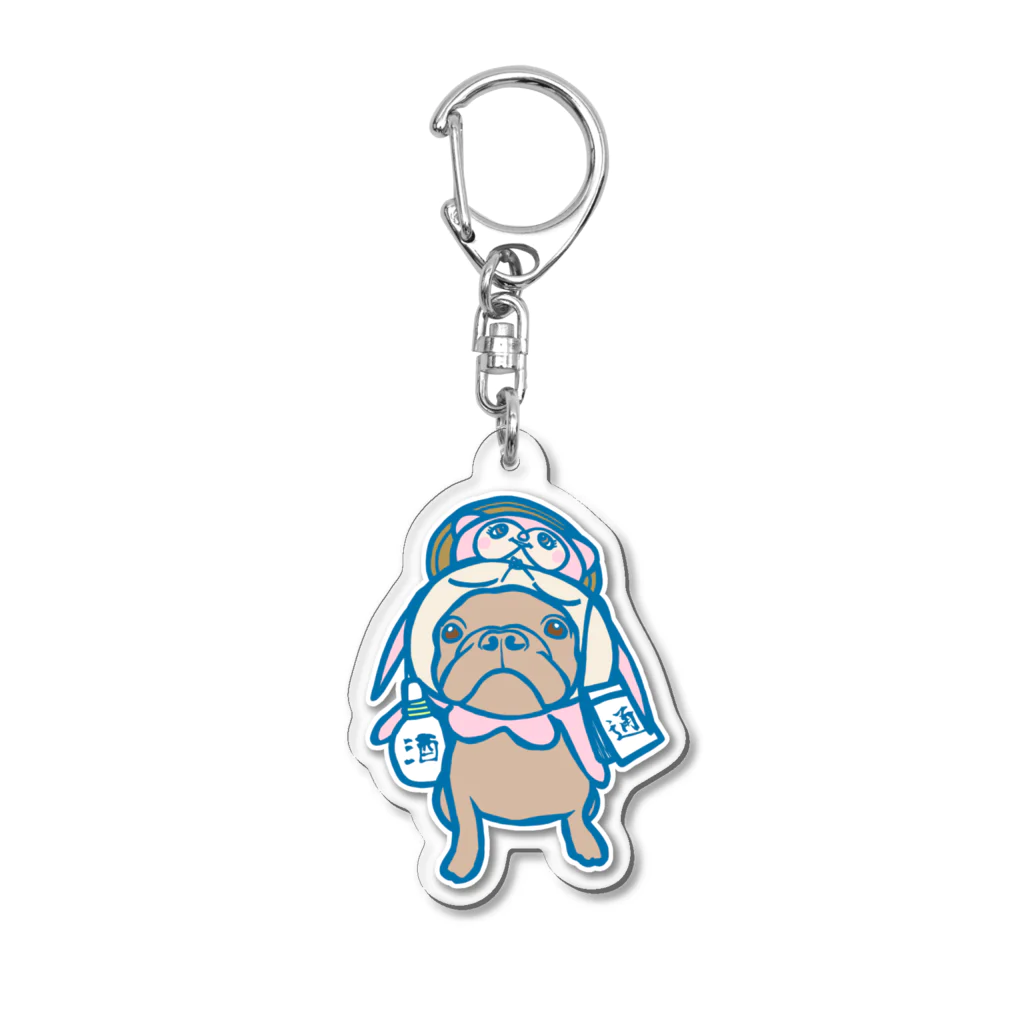 pipippuの信楽焼のたぬき犬 Acrylic Key Chain