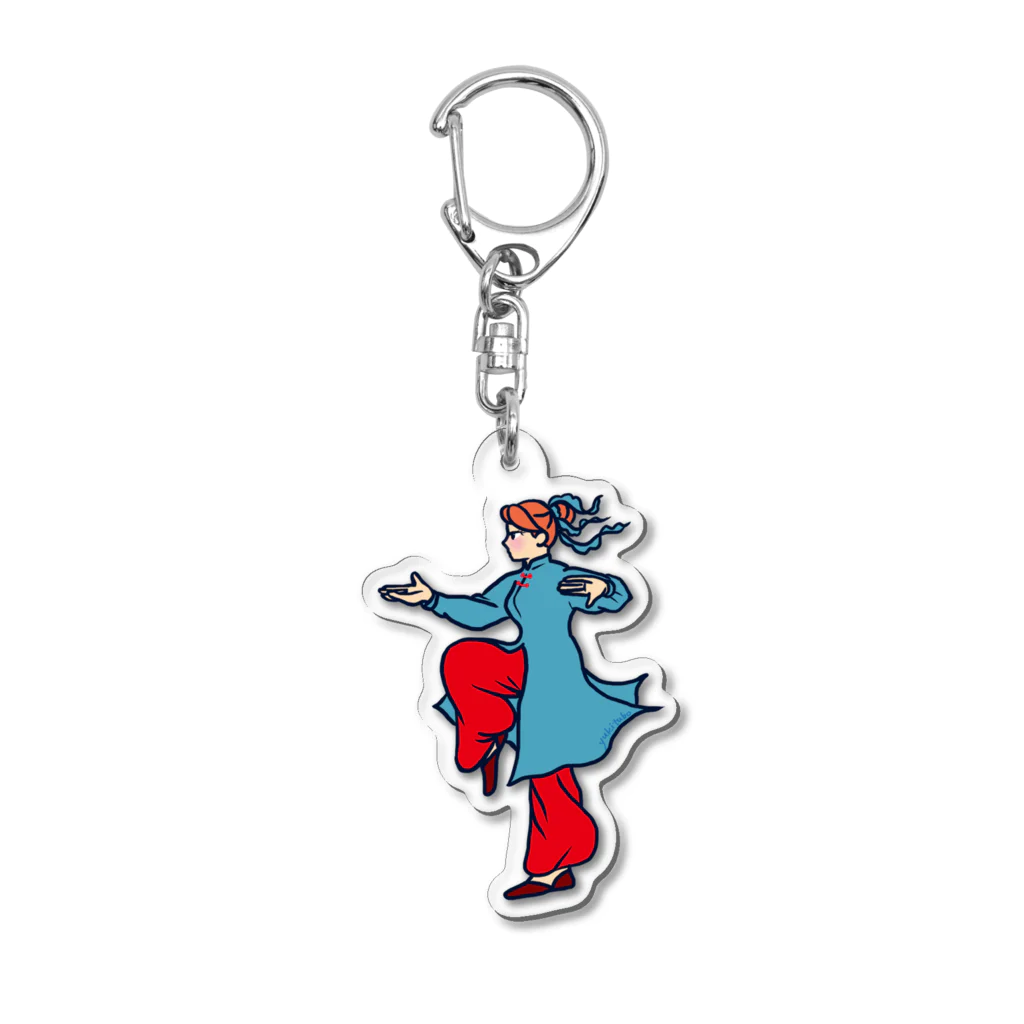 yukituboのカンフーガール（リボン） Acrylic Key Chain