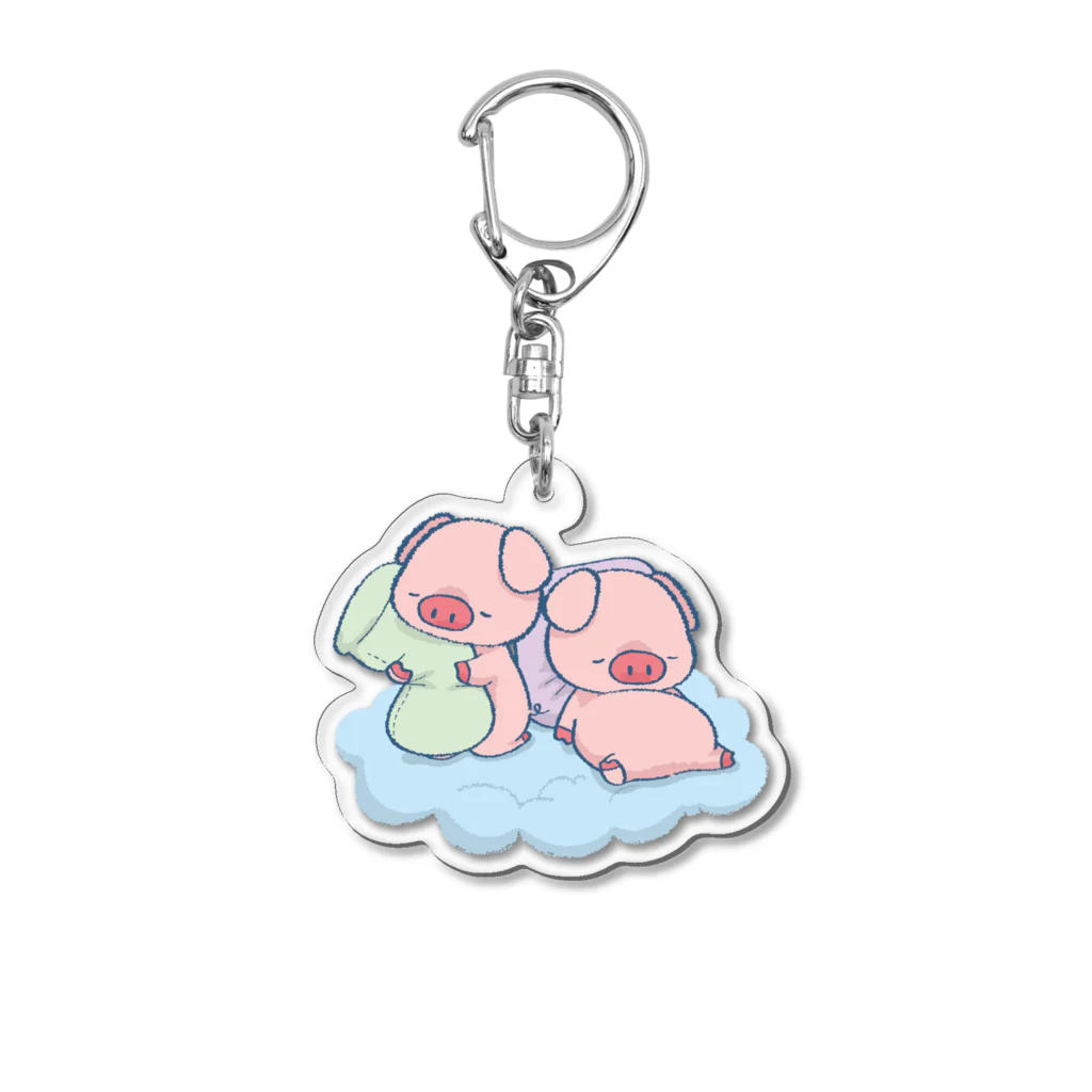 ぶたっ花° -butappana-のおやすみぶたちゃんず Acrylic Key Chain