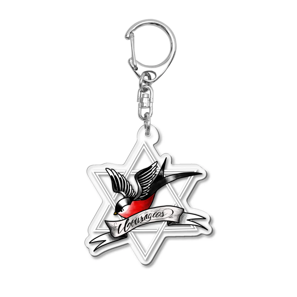 あさぎのtatoo flash「courageous」 Acrylic Key Chain