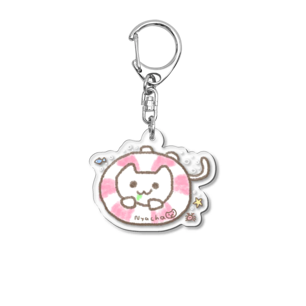 NYACHA&BOOCHAのうきわにゃーちゃ、 Acrylic Key Chain