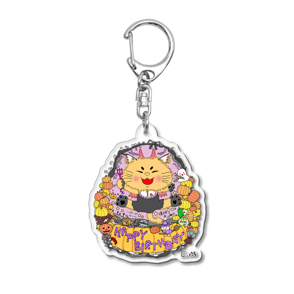 chimamusubiのリース型イラスト商品見本 Acrylic Key Chain