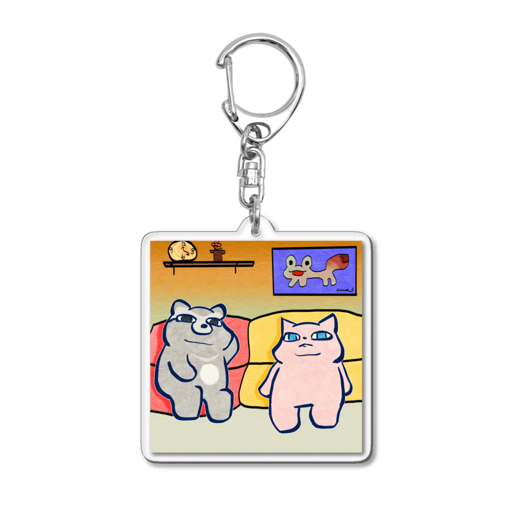 OHAGI.Pのはぎちゃんとこまめちゃん_怠惰 Acrylic Key Chain