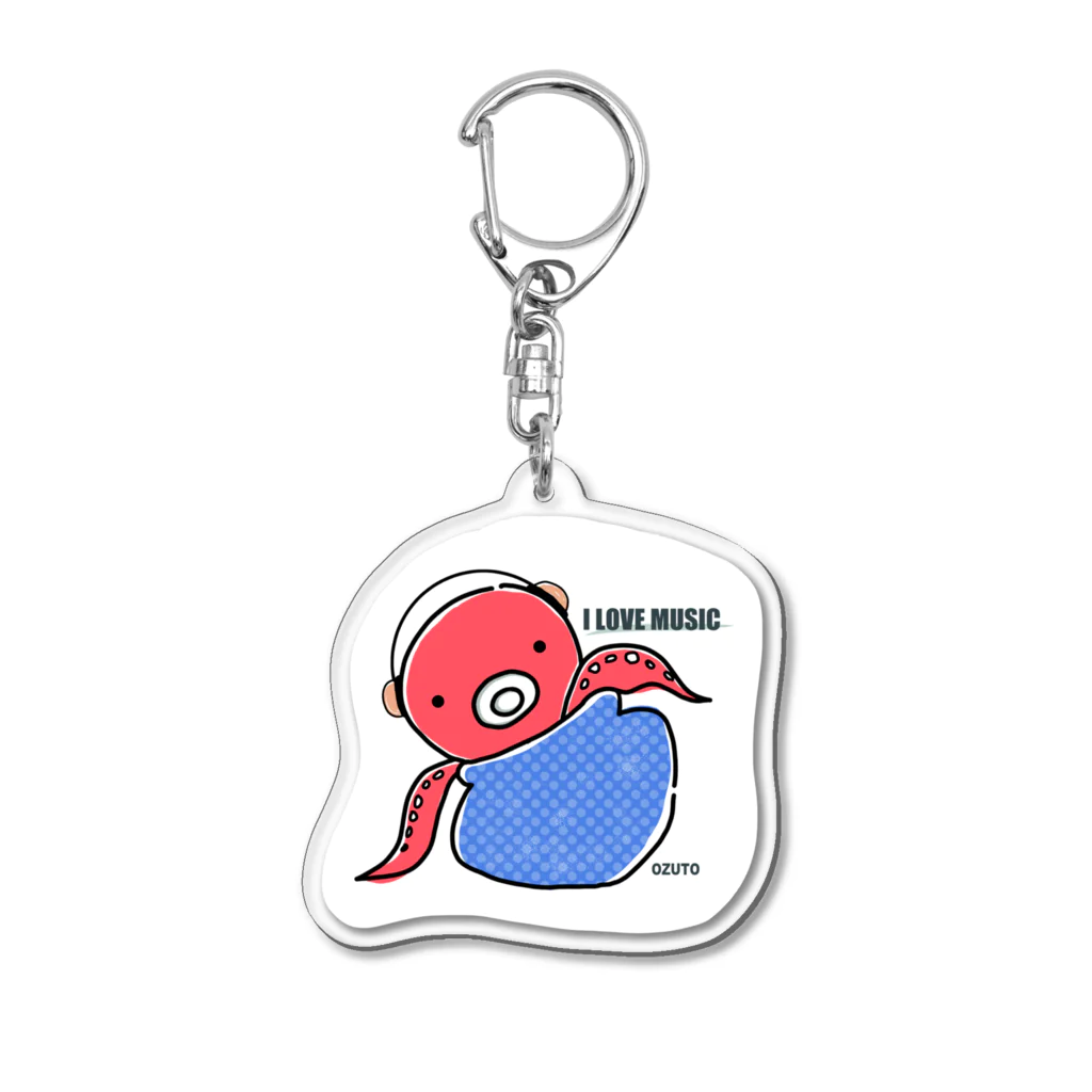 Atelier O Z U T OのI LOVE MUSIC Acrylic Key Chain