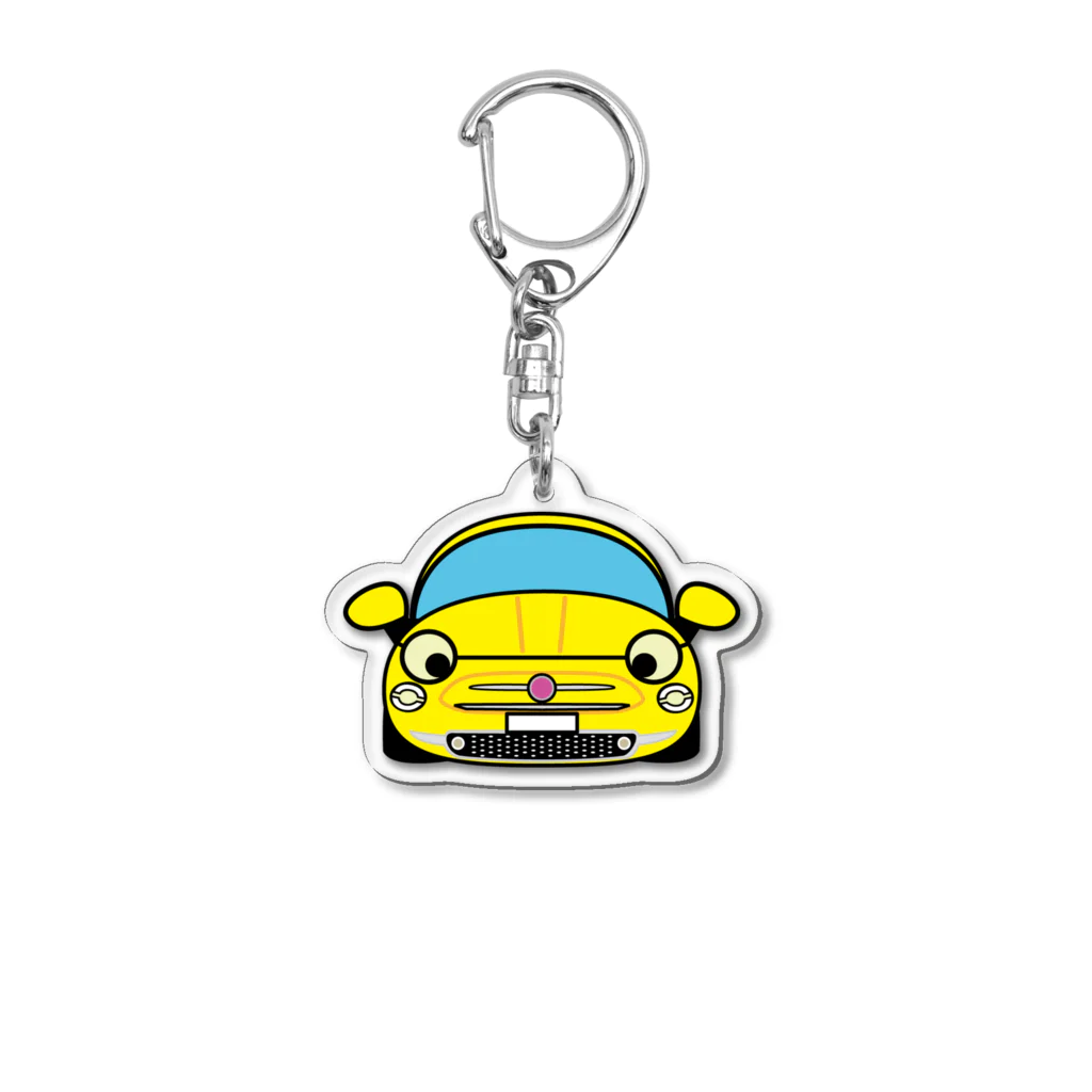 bajiponの黄色カー Acrylic Key Chain