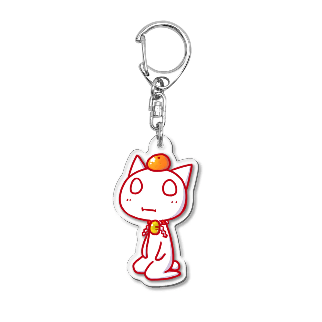 Rocaの死んだ魚の目をしたネコ　かがみもち Acrylic Key Chain