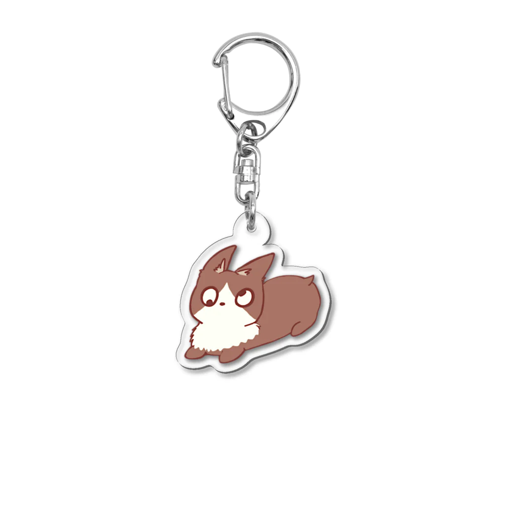 もぐもぐパルプの斜視の犬 Acrylic Key Chain