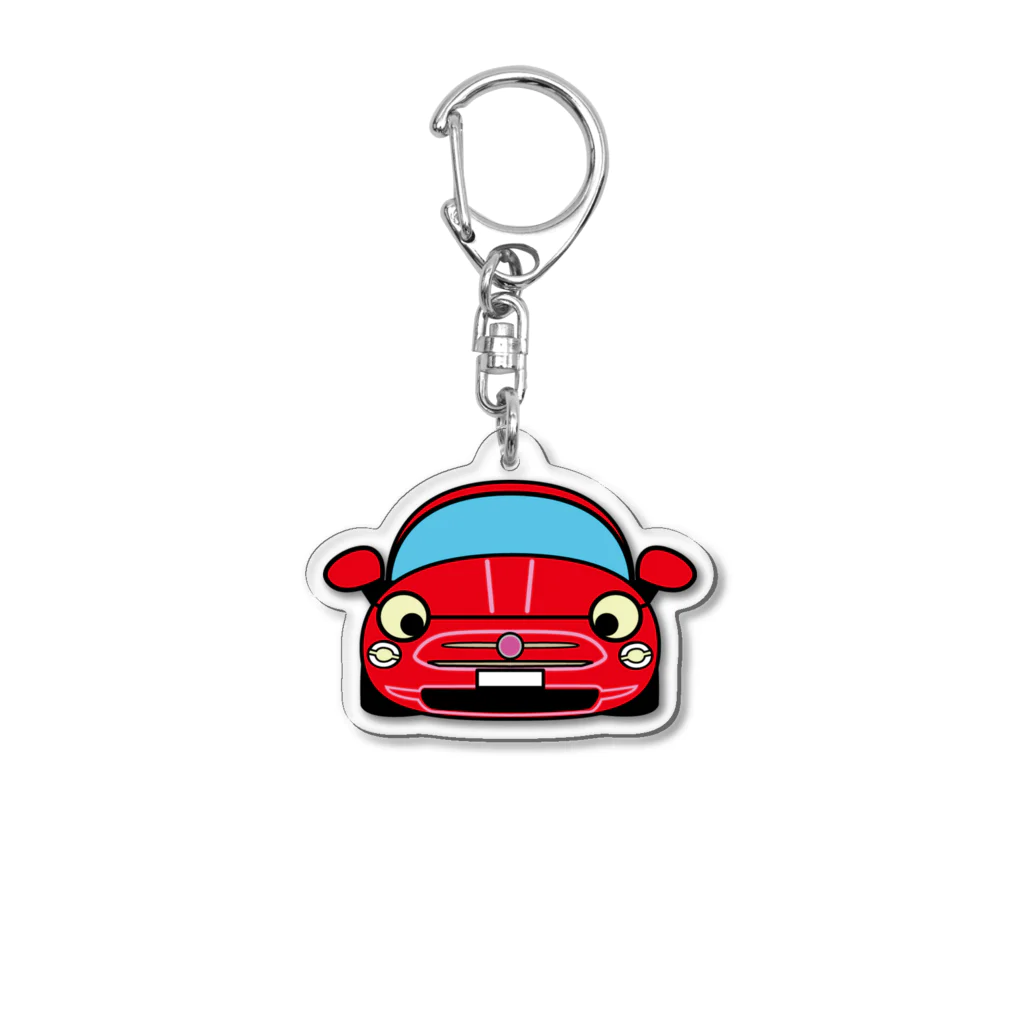 bajiponの赤色カー Acrylic Key Chain