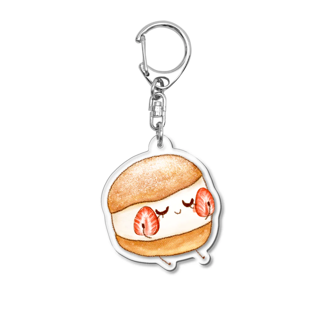 いわさきまゆこ｜食べ物イラストのマリトッツォガール Acrylic Key Chain