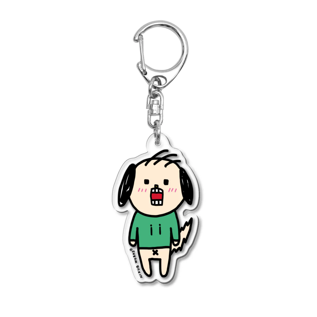 ウサギのウー by NIKUQ WORKSのイヌのイー Acrylic Key Chain
