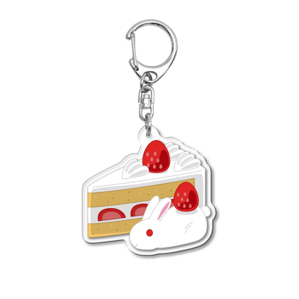 *NAGI*（ナギ）のうさぎとケーキ（ショートケーキ） Acrylic Key Chain