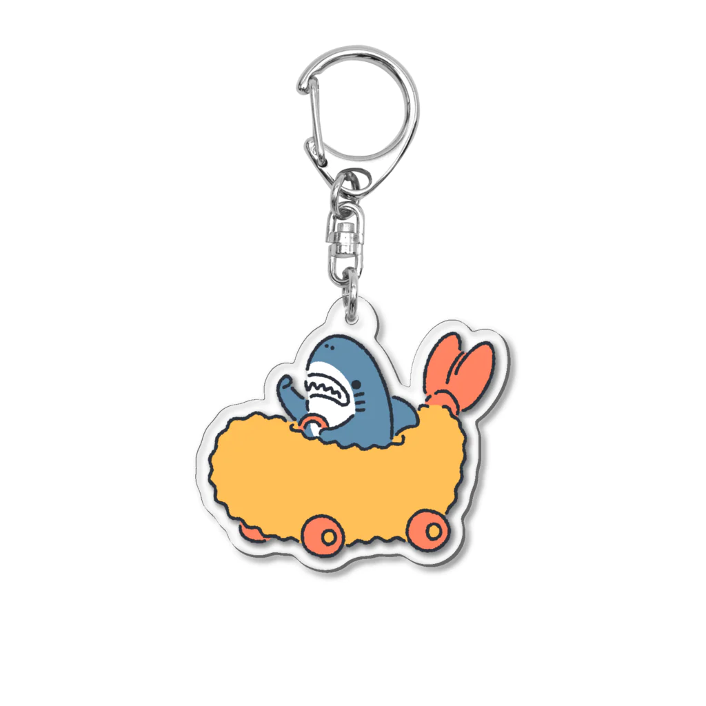 サメ わりとおもいのエビフライレーシングサメ Acrylic Key Chain