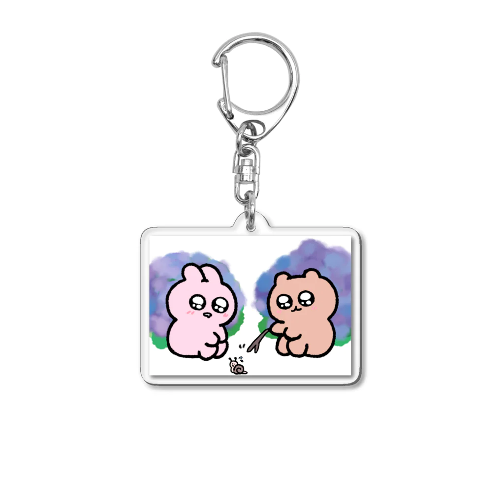 くまの中の人のかたつむさん Acrylic Key Chain