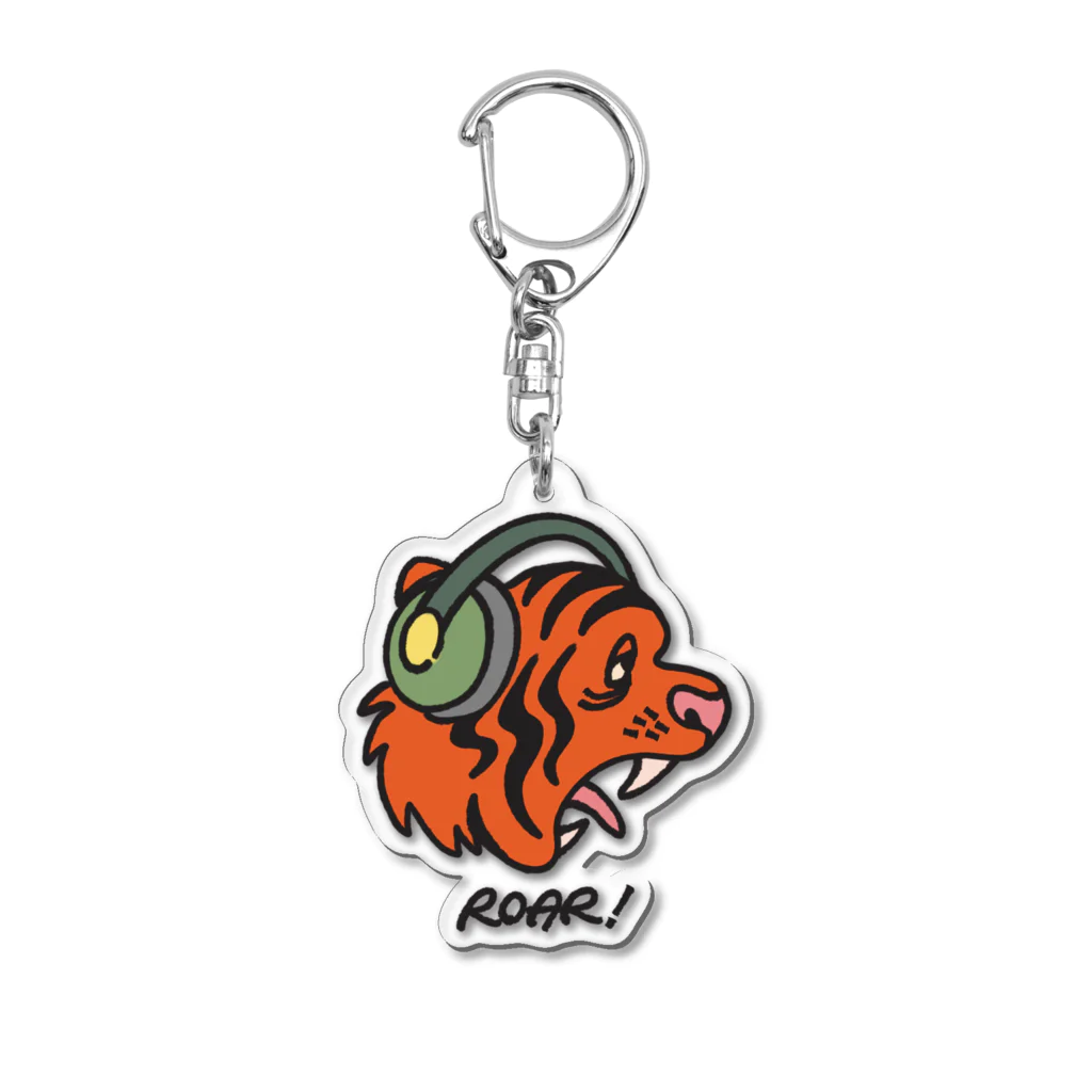 SANNO CREATIONSのヘッドホン・タイガー Acrylic Key Chain