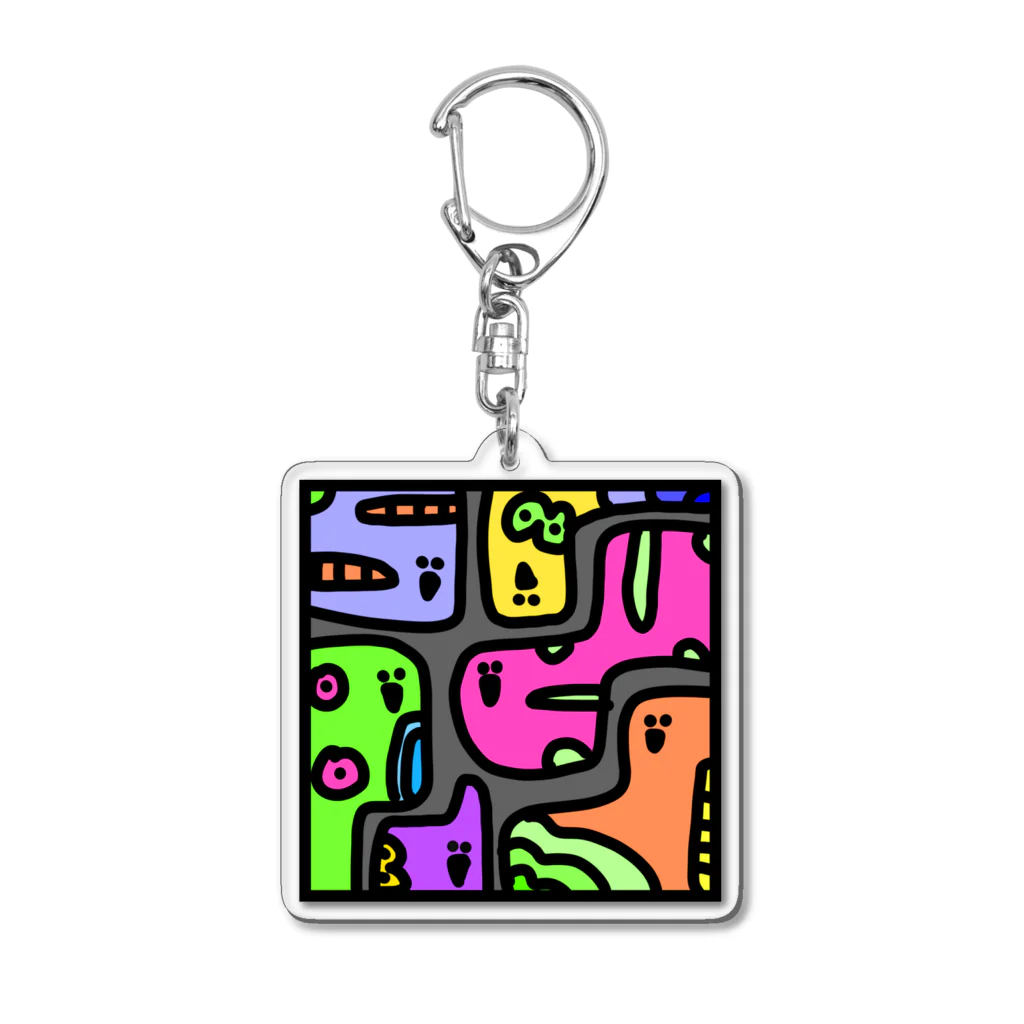 noobyのカラフルわいわい Acrylic Key Chain