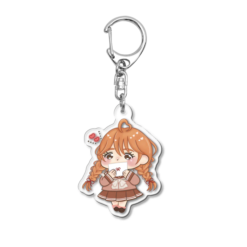 まこーた商店📦の恋する三つ編みの乙女ちゃん୨୧恋文 Acrylic Key Chain