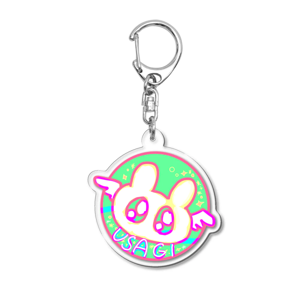 素瓦のスガスガショップ　のぽっぷなウサギさんきゅるきゅるアクキー Acrylic Key Chain