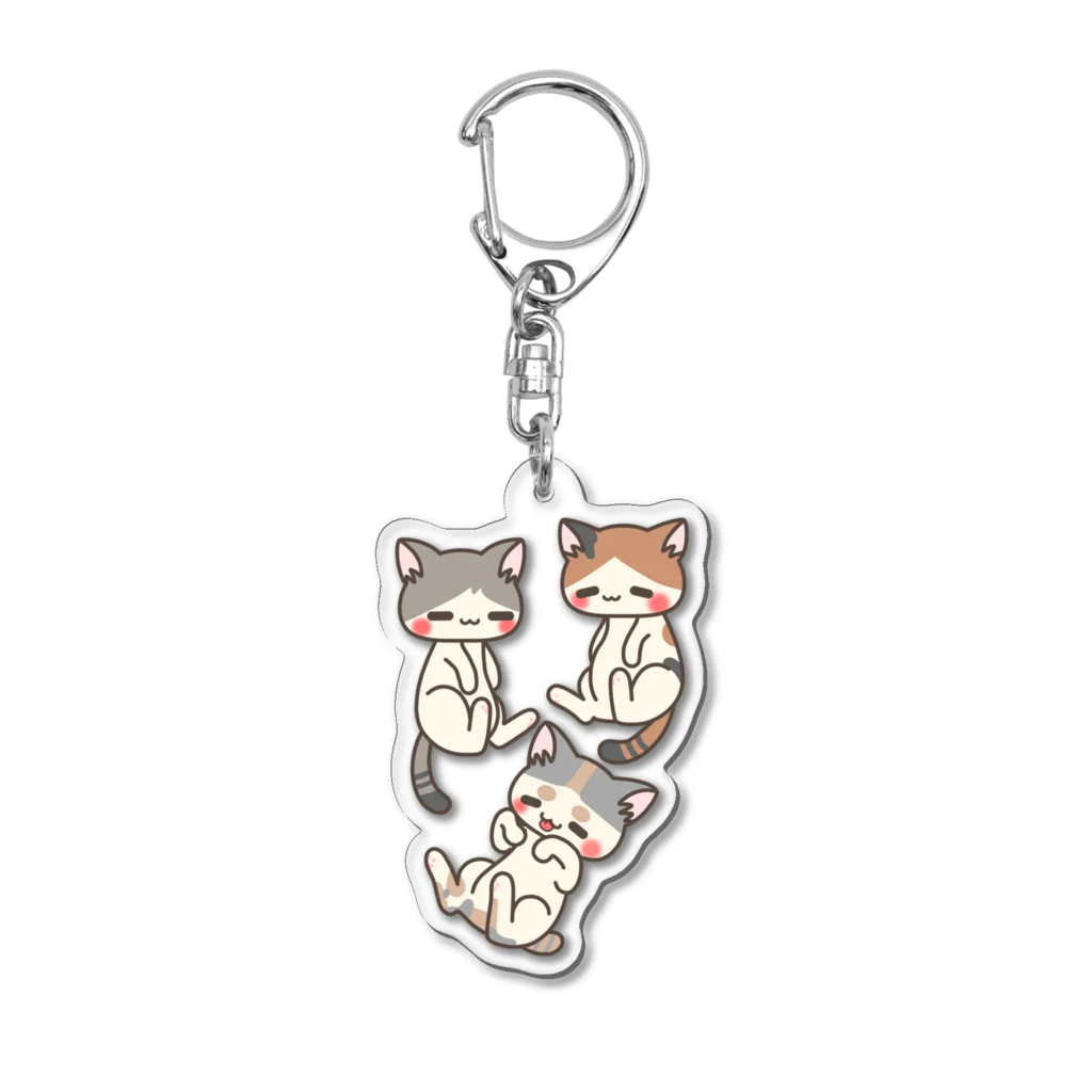 ねことおひるねのいい夢みてね Acrylic Key Chain