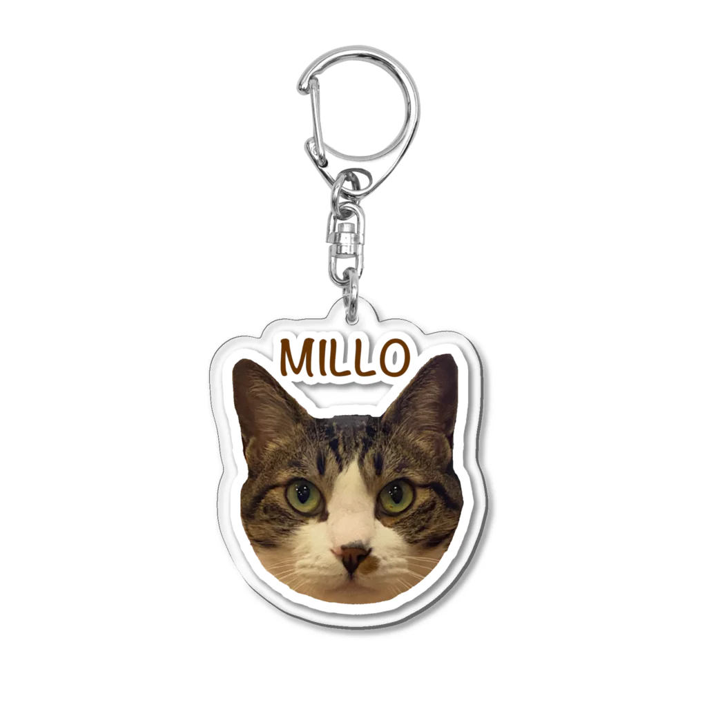 猫カフェ ぶぅたんグッズショップの絵文字ミロくん Acrylic Key Chain