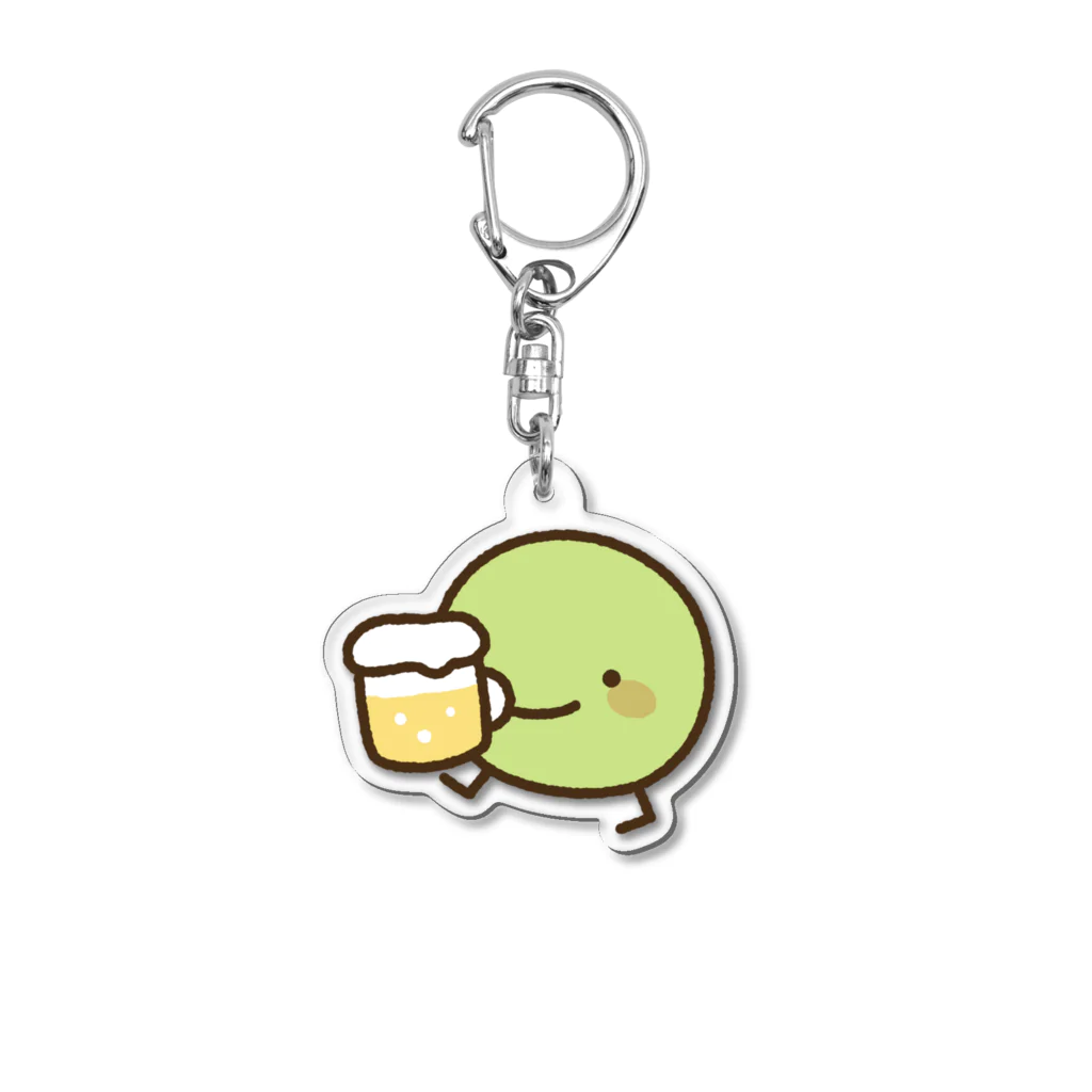 かやぬゆみのまめっこビール Acrylic Key Chain