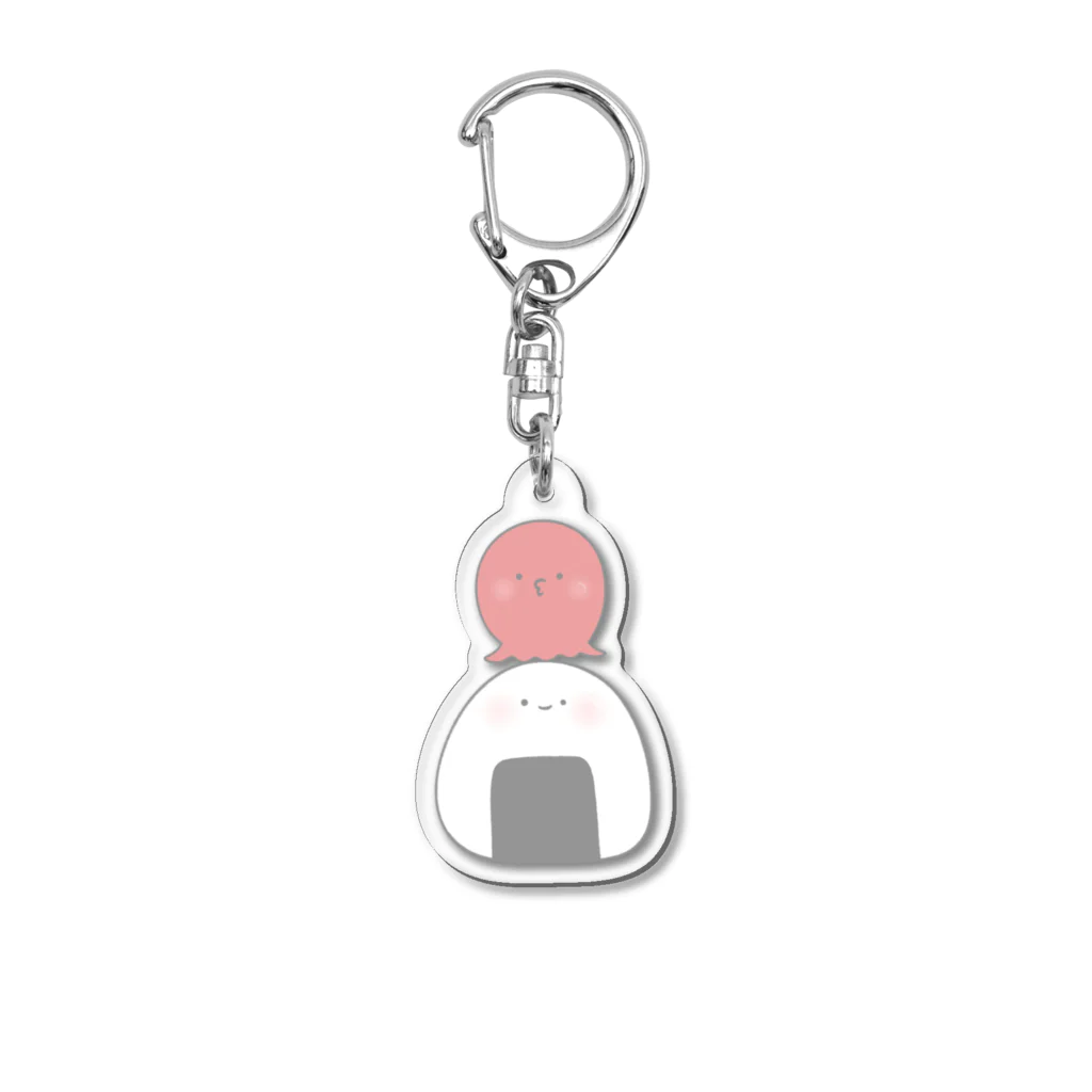 ukanoshopのおにぎりとたこさんウインナー Acrylic Key Chain