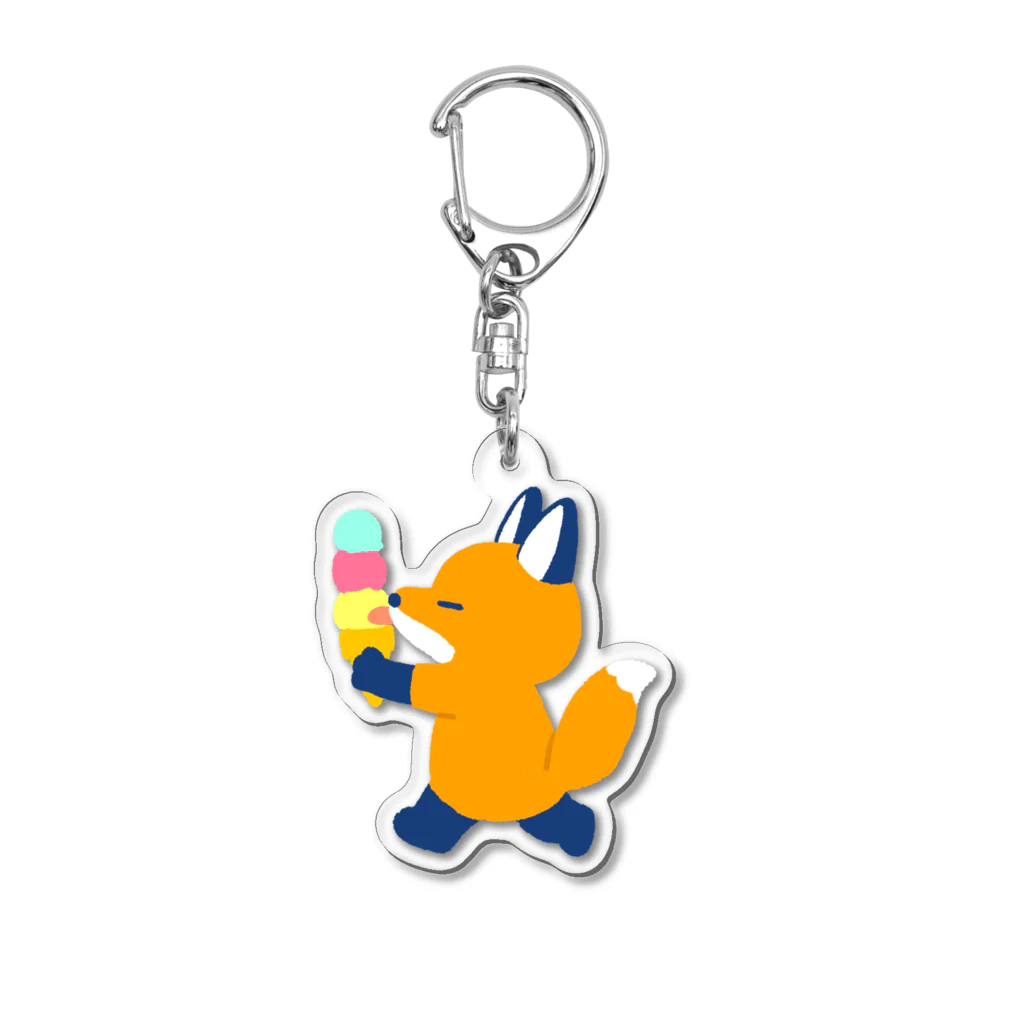 トマトマーケットのキツネとアイスクリーム(3段) Acrylic Key Chain