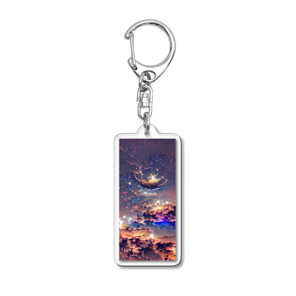 蒼い狐のAIの描いた宇宙 Acrylic Key Chain