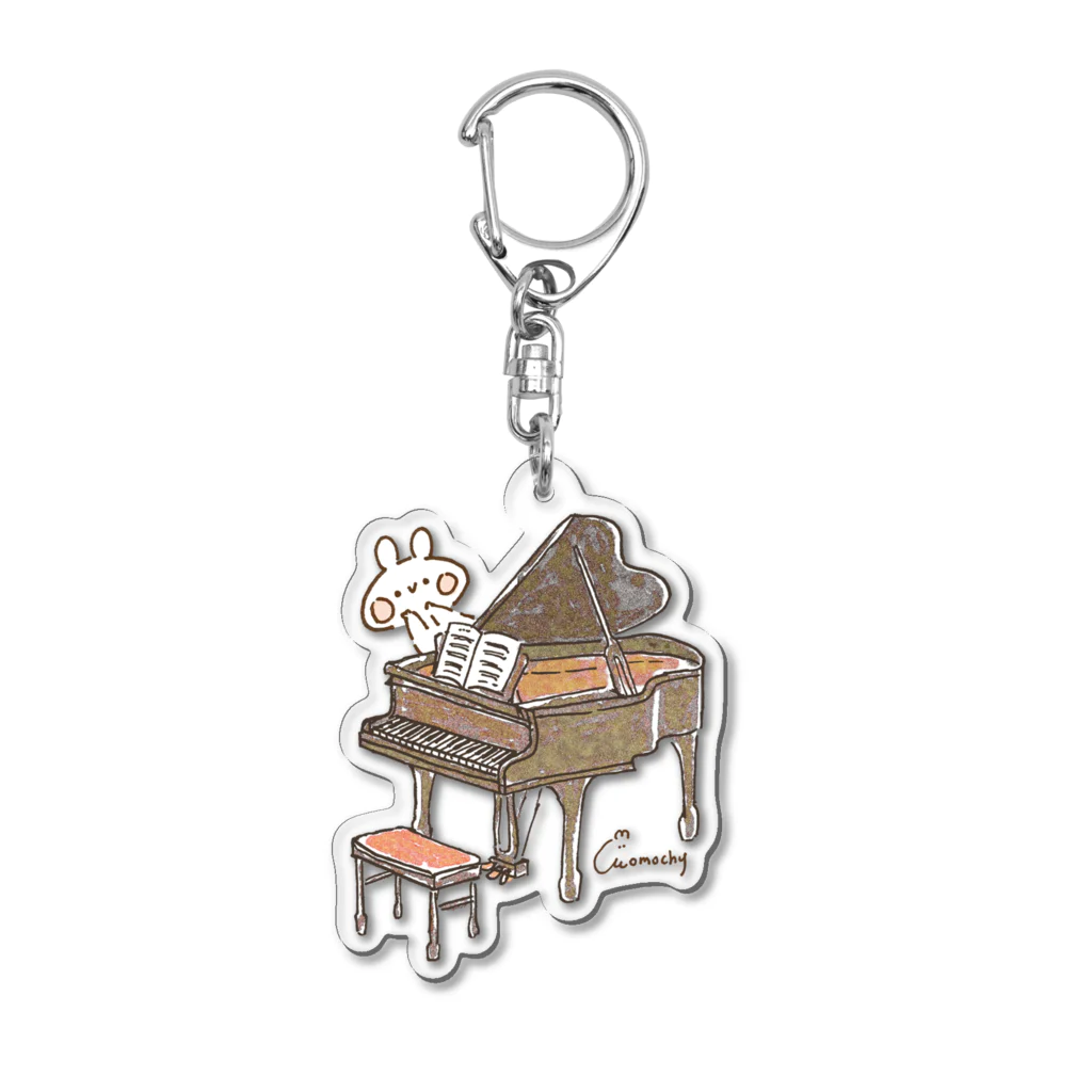 ＊momochy shop＊のピアノとうさぎ Acrylic Key Chain