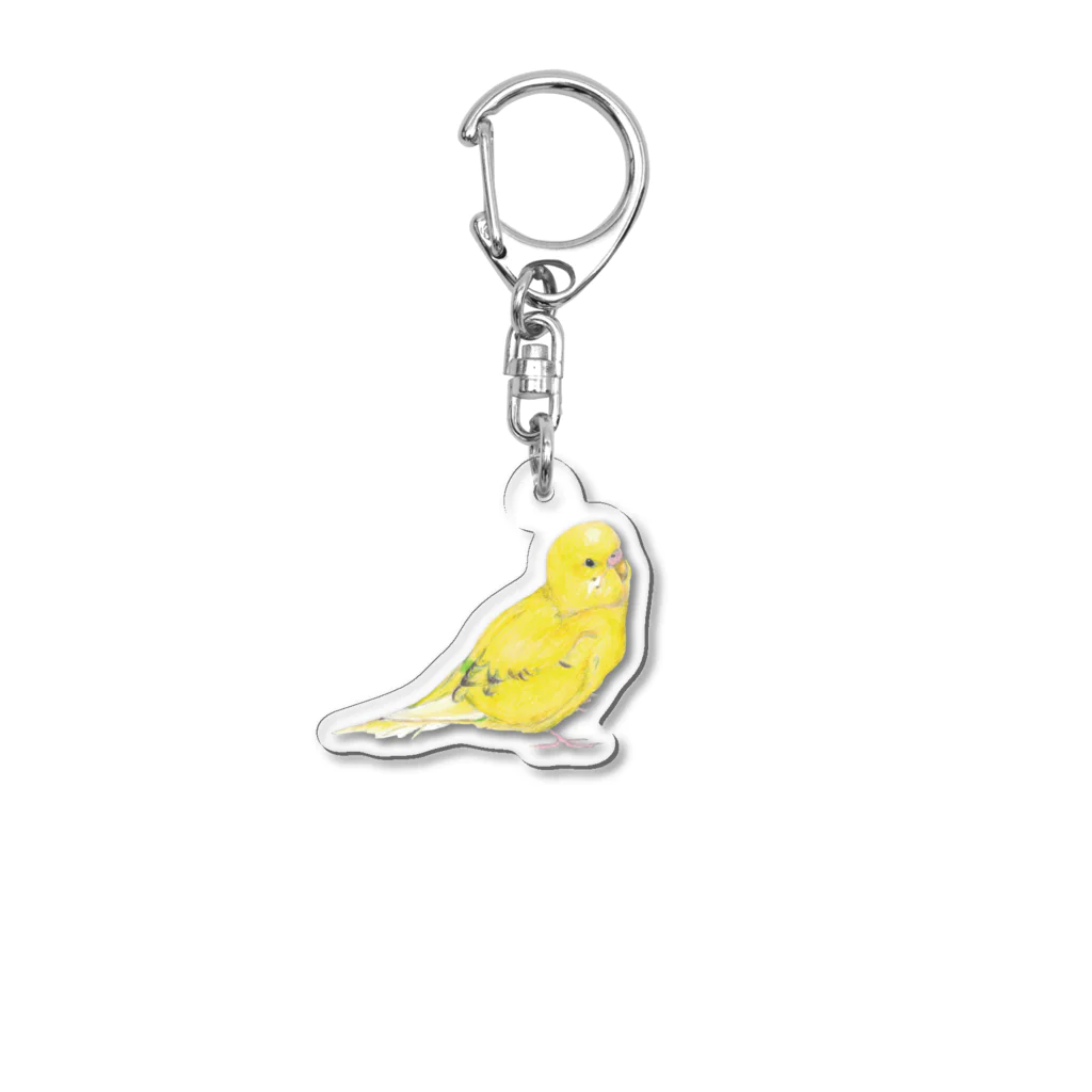 森図鑑の[森図鑑]セキセイインコ黄色 Acrylic Key Chain