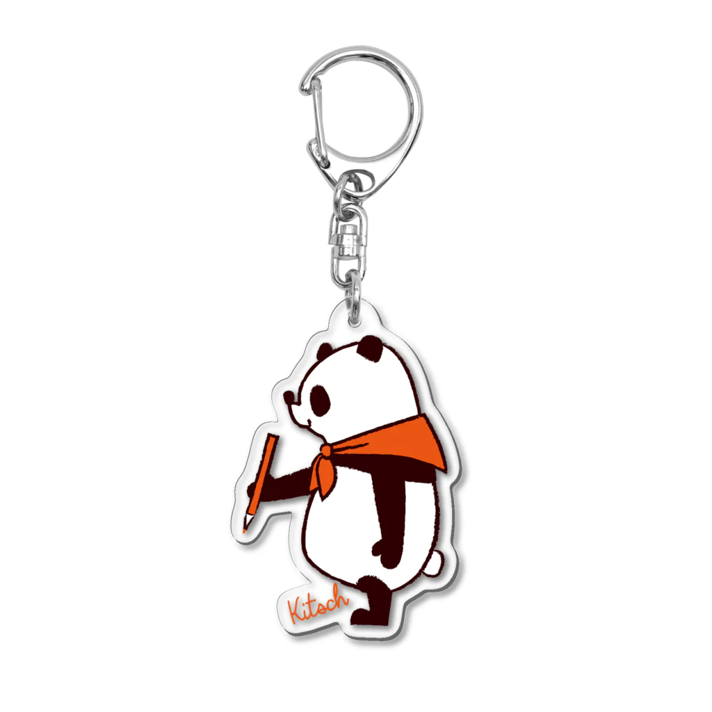 キッチュの赤スカーフパンダ Acrylic Key Chain