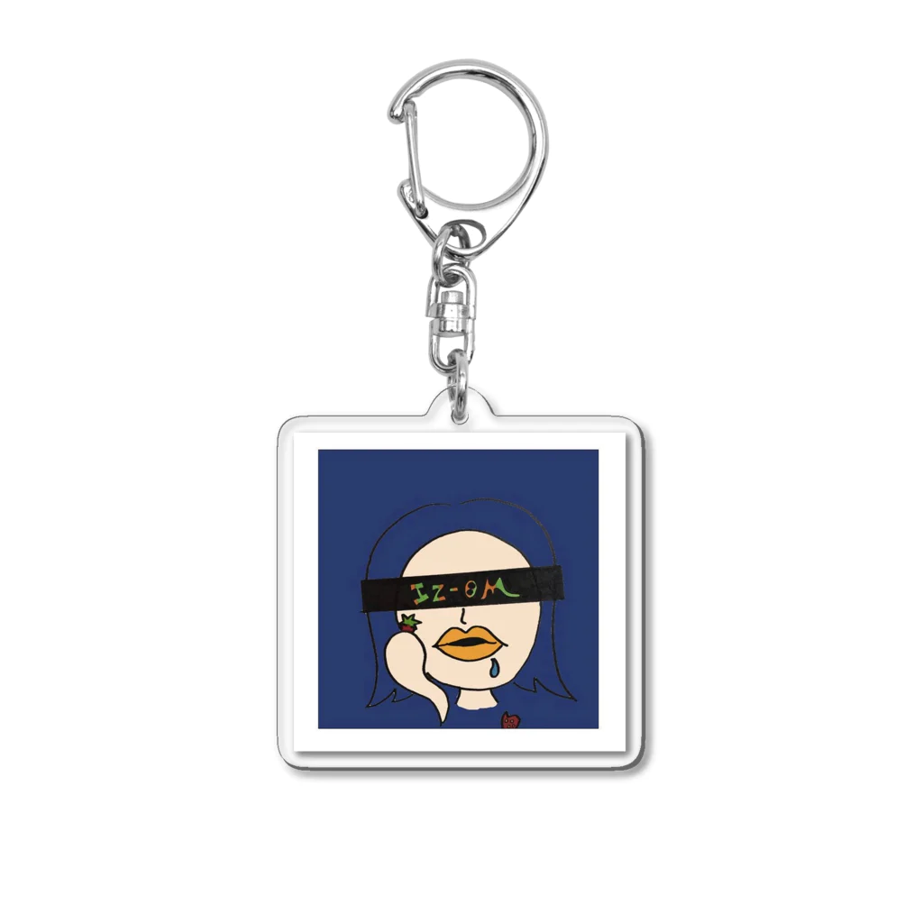 ｲｽﾞｵﾑのショッピングのくちびるさん（青） Acrylic Key Chain