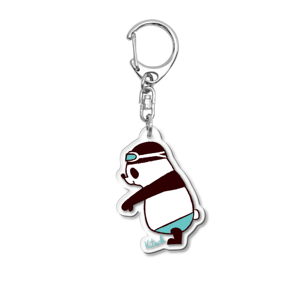 キッチュのスポーツパンダ　スイミング Acrylic Key Chain