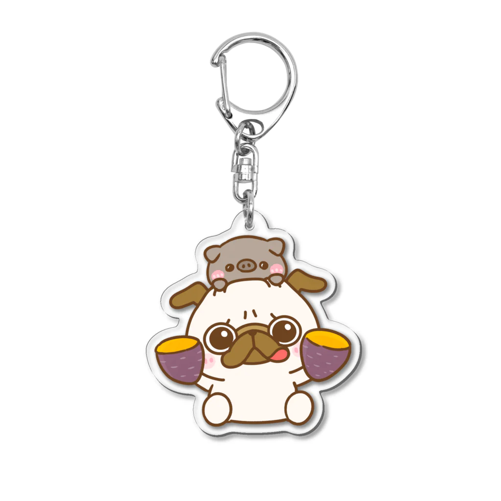 パグちゃんの鹿児島のパグちゃん Acrylic Key Chain