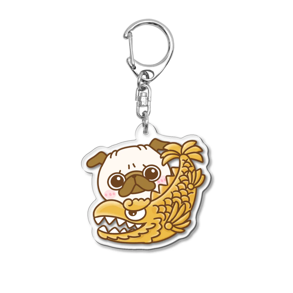 パグちゃんの愛知のシャチホコパグちゃん Acrylic Key Chain