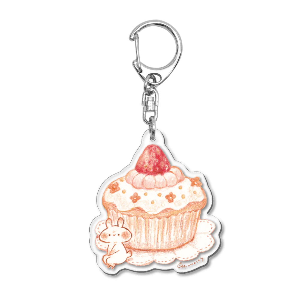 ＊momochy shop＊のカップケーキうさぎ Acrylic Key Chain