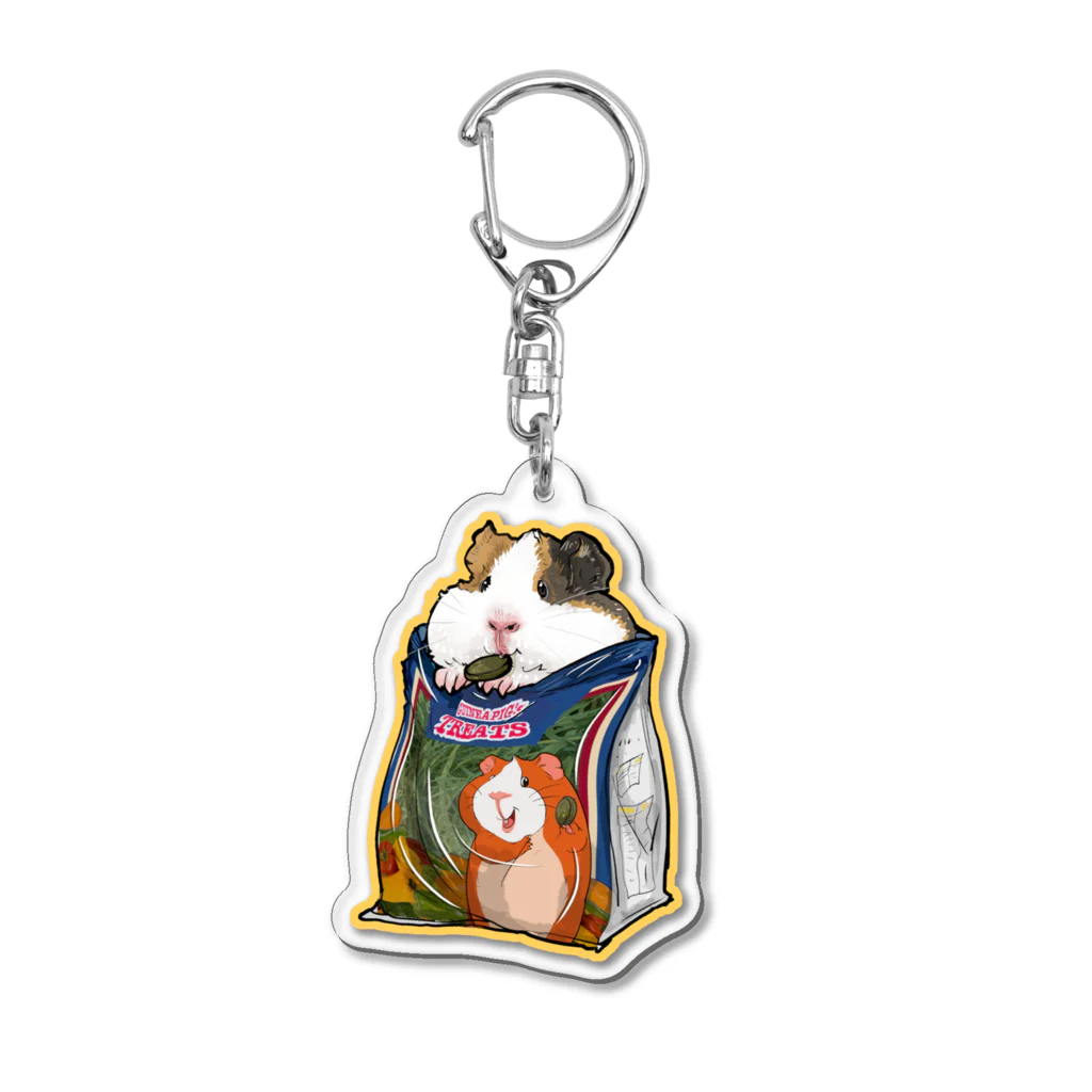 nins・にんずのおやつ食べ放題のモルモットちゃん Acrylic Key Chain