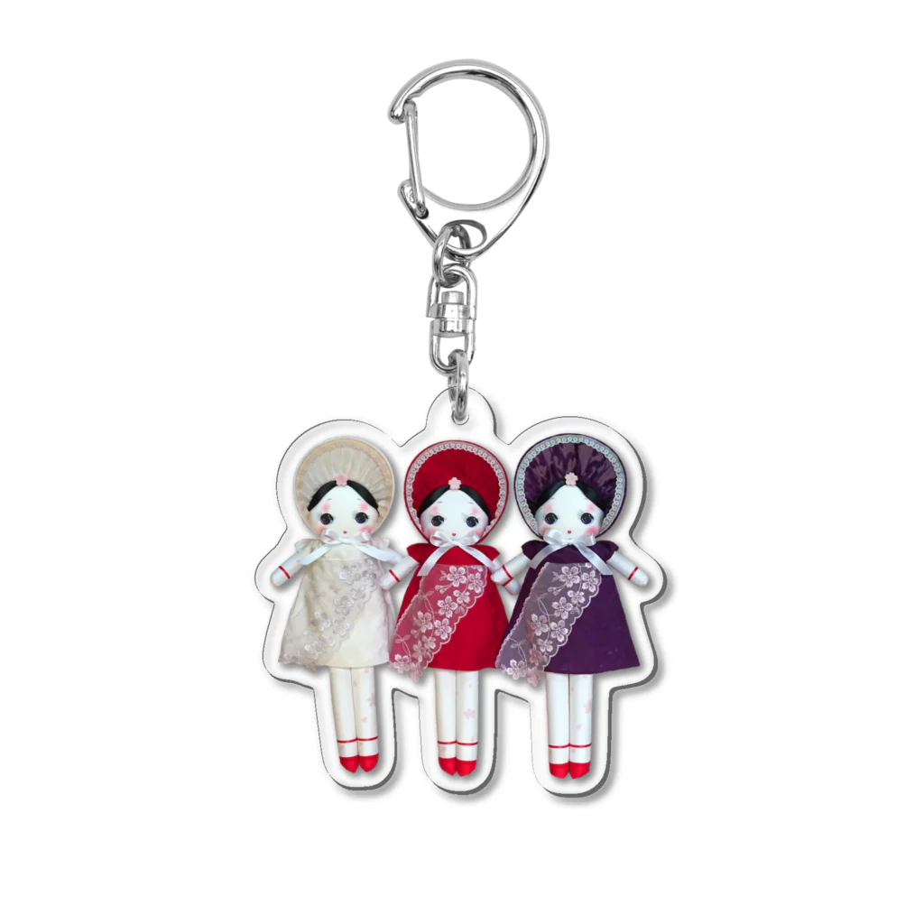 麻琴 (Makoto)の文化人形 せつな アクリルキーホルダー Acrylic Key Chain