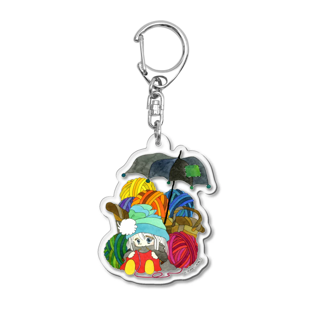 萩岩睦美のグッズショップのアクキー　ポー毛糸玉 Acrylic Key Chain