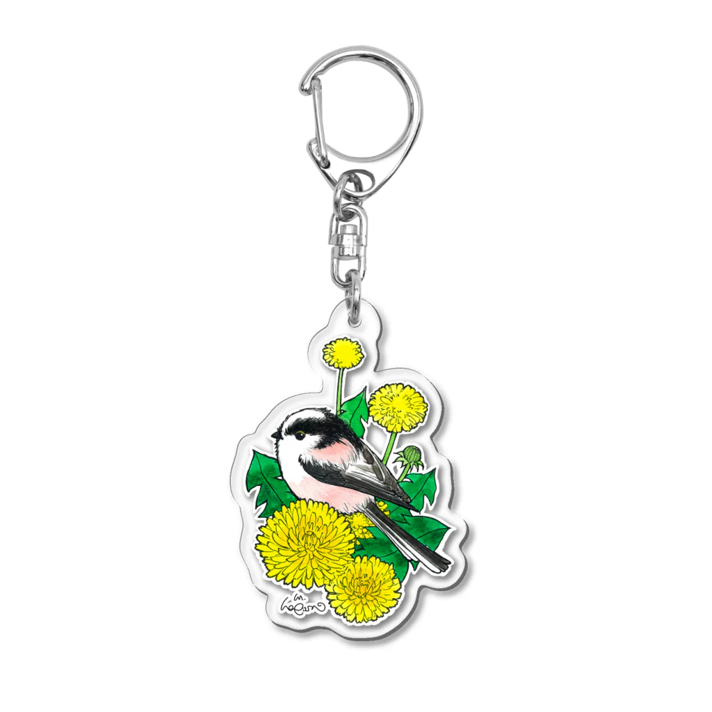 萩岩睦美のグッズショップのアクキー　エナガとたんぽぽ Acrylic Key Chain