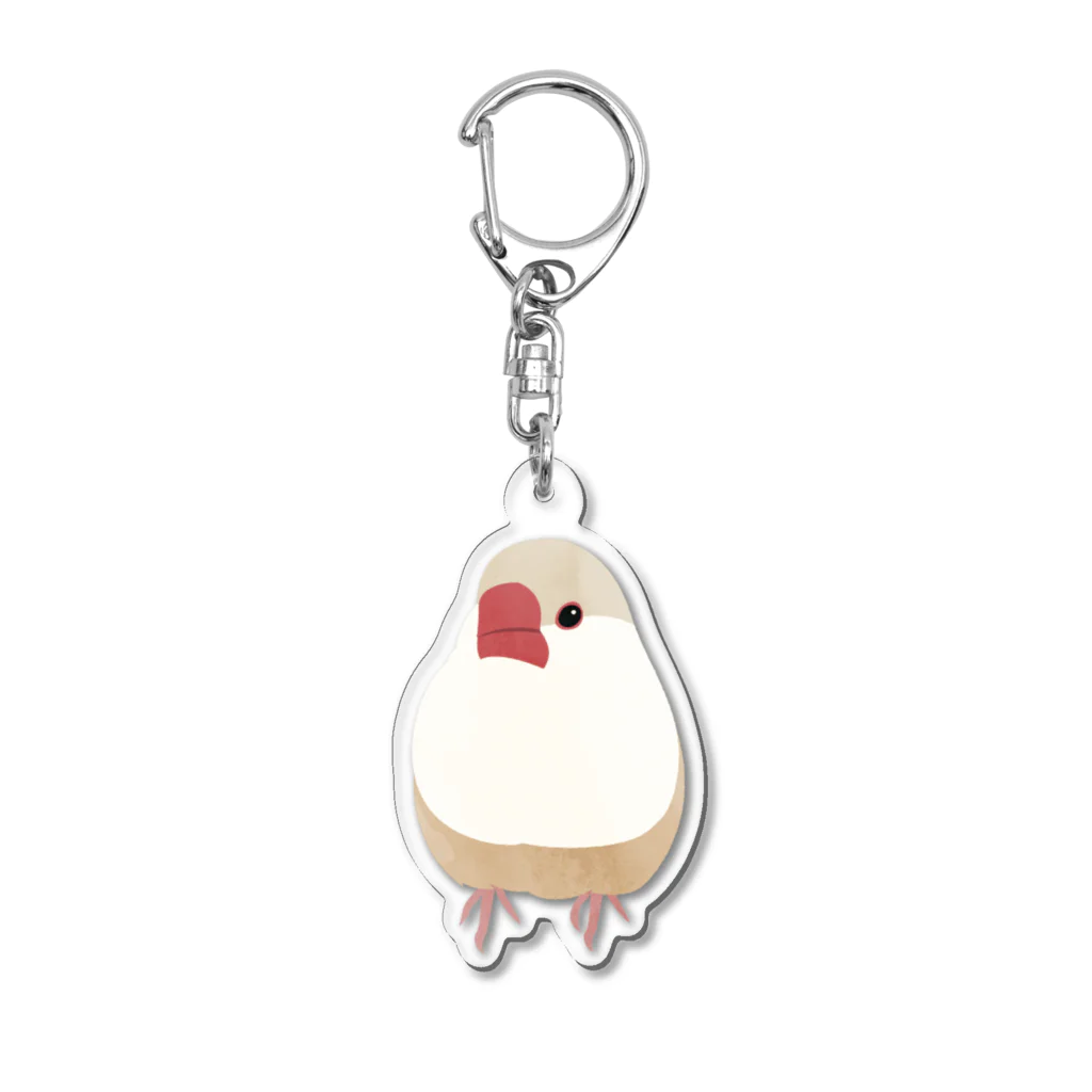 文鳥株式☆会社のクリーム文鳥さん Acrylic Key Chain